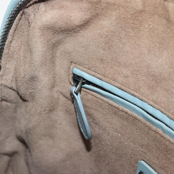 BOTTEGA VENETA INTRECCIATO Shoulder Bag Leather Light Blue Auth 198667A