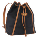SAINT LAURENT Shoulder Bag Canvas Black Gold Tone Auth 198668A-1