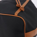 SAINT LAURENT Shoulder Bag Canvas Black Gold Tone Auth 198668A-14
