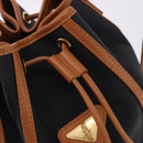 SAINT LAURENT Shoulder Bag Canvas Black Gold Tone Auth 198668A-10