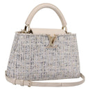 LOUIS VUITTON Capusine Hand Bag tweed Ivory LV Auth 198671SAM-1