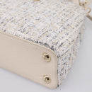 LOUIS VUITTON Capusine Hand Bag tweed Ivory LV Auth 198671SAM-10