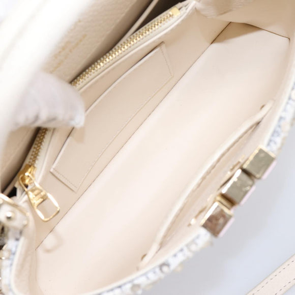 LOUIS VUITTON Capusine Hand Bag tweed Ivory LV Auth 198671SAM