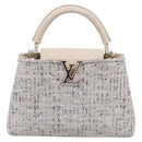 LOUIS VUITTON Capusine Hand Bag tweed Ivory LV Auth 198671SAM-13