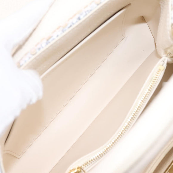 LOUIS VUITTON Capusine Hand Bag tweed Ivory LV Auth 198671SAM