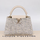 LOUIS VUITTON Capusine Hand Bag tweed Ivory LV Auth 198671SAM-12