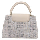 LOUIS VUITTON Capusine Hand Bag tweed Ivory LV Auth 198671SAM-2