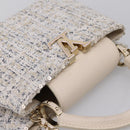 LOUIS VUITTON Capusine Hand Bag tweed Ivory LV Auth 198671SAM-6