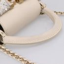 LOUIS VUITTON Capusine Hand Bag tweed Ivory LV Auth 198671SAM-7