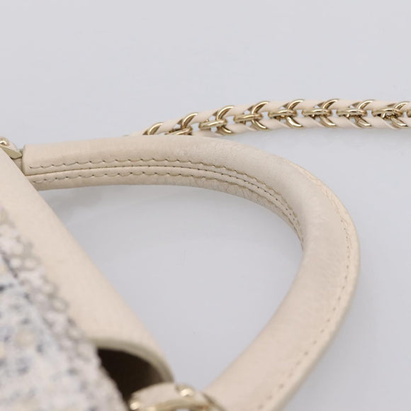 LOUIS VUITTON Capusine Hand Bag tweed Ivory LV Auth 198671SAM