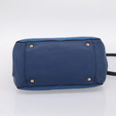 Miu Miu Hand Bag Leather 2way Blue Gold Tone Auth 198672A-5