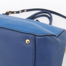 Miu Miu Hand Bag Leather 2way Blue Gold Tone Auth 198672A-16