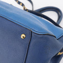 Miu Miu Hand Bag Leather 2way Blue Gold Tone Auth 198672A-18