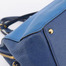 Miu Miu Hand Bag Leather 2way Blue Gold Tone Auth 198672A-9