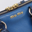 Miu Miu Hand Bag Leather 2way Blue Gold Tone Auth 198672A-19