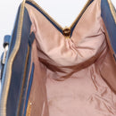 Miu Miu Hand Bag Leather 2way Blue Gold Tone Auth 198672A-21