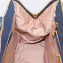 Miu Miu Hand Bag Leather 2way Blue Gold Tone Auth 198672A-22