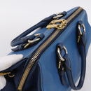 Miu Miu Hand Bag Leather 2way Blue Gold Tone Auth 198672A-6