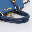 Miu Miu Hand Bag Leather 2way Blue Gold Tone Auth 198672A-7