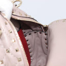 VALENTINO Rock studs Backpack Leather Beige Gold Tone Auth 198673M-20