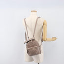 VALENTINO Rock studs Backpack Leather Beige Gold Tone Auth 198673M-24