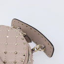 VALENTINO Rock studs Backpack Leather Beige Gold Tone Auth 198673M-8