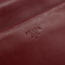 PRADA Hand Bag Leather Bordeaux Silver Auth 198674-14