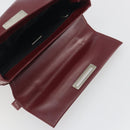 PRADA Hand Bag Leather Bordeaux Silver Auth 198674-16