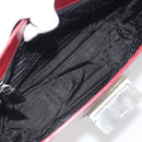 PRADA Hand Bag Leather Bordeaux Silver Auth 198674-18