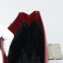 PRADA Hand Bag Leather Bordeaux Silver Auth 198674-19