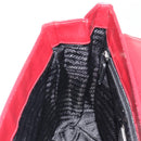PRADA Hand Bag Leather Bordeaux Silver Auth 198674-20