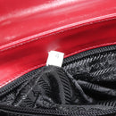 PRADA Hand Bag Leather Bordeaux Silver Auth 198674-23