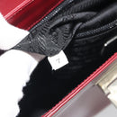 PRADA Hand Bag Leather Bordeaux Silver Auth 198674-24