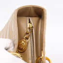 Christian Dior Cannage Lady Dior Large Hand Bag Patent Beige Gold Auth 198677A-19