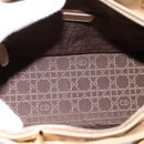 Christian Dior Cannage Lady Dior Large Hand Bag Patent Beige Gold Auth 198677A-11