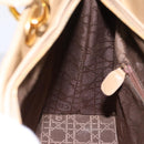 Christian Dior Cannage Lady Dior Large Hand Bag Patent Beige Gold Auth 198677A-22