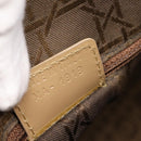 Christian Dior Cannage Lady Dior Large Hand Bag Patent Beige Gold Auth 198677A-12