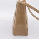 Christian Dior Cannage Lady Dior Large Hand Bag Patent Beige Gold Auth 198677A-3