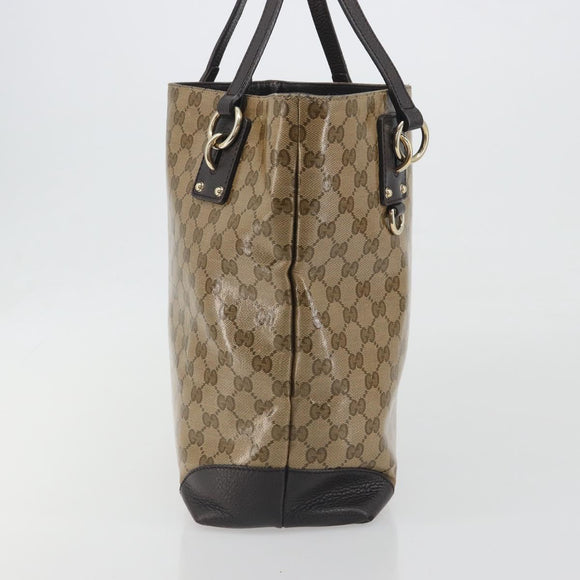 GUCCI GG Crystal Tote Bag Coated Canvas Outlet Beige Gold 353706 Auth 198678A
