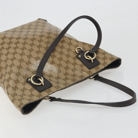 GUCCI GG Crystal Tote Bag Coated Canvas Outlet Beige Gold 353706 Auth 198678A