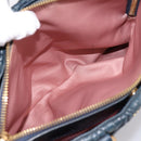 Miu Miu Matelasse Hand Bag Leather 2way Navy Gold Tone Auth 198679-23