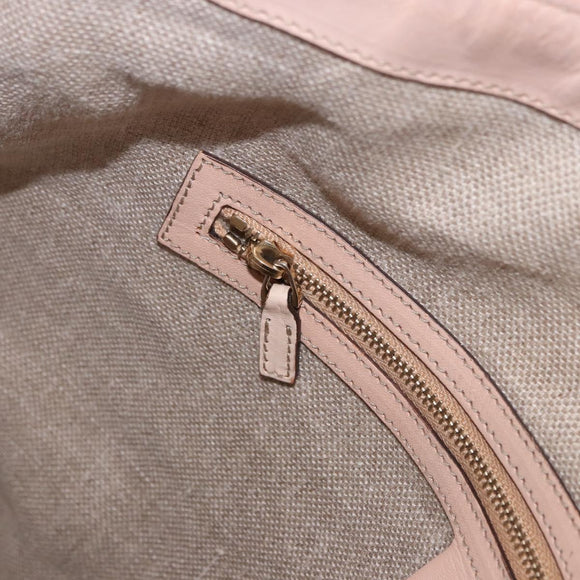 GUCCI Flora Horsebit Shoulder Bag Canvas Beige Gold 170014 Auth 198680M