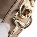 GUCCI Flora Horsebit Shoulder Bag Canvas Beige Gold 170014 Auth 198680M-9