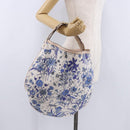 GUCCI Flora Horsebit Shoulder Bag Canvas Beige Gold 170014 Auth 198680M-25