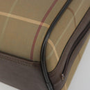 Burberrys Nova Check Hand Bag Canvas Brown Gold Auth 198681-10