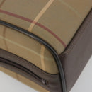 Burberrys Nova Check Hand Bag Canvas Brown Gold Auth 198681-11