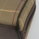 Burberrys Nova Check Hand Bag Canvas Brown Gold Auth 198681-12
