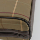 Burberrys Nova Check Hand Bag Canvas Brown Gold Auth 198681-13