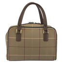 Burberrys Nova Check Hand Bag Canvas Brown Gold Auth 198681-3