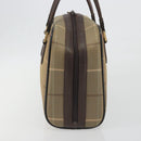 Burberrys Nova Check Hand Bag Canvas Brown Gold Auth 198681-4